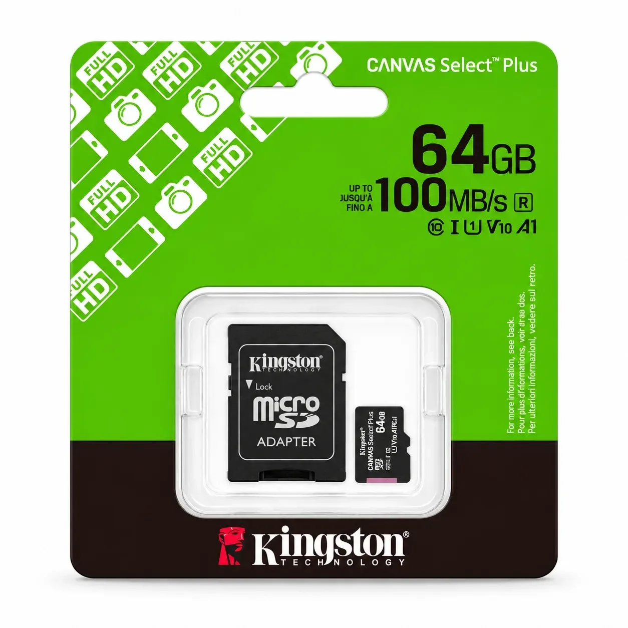Memoria Micro Sd 64GB Kingston Canvas Select Plus