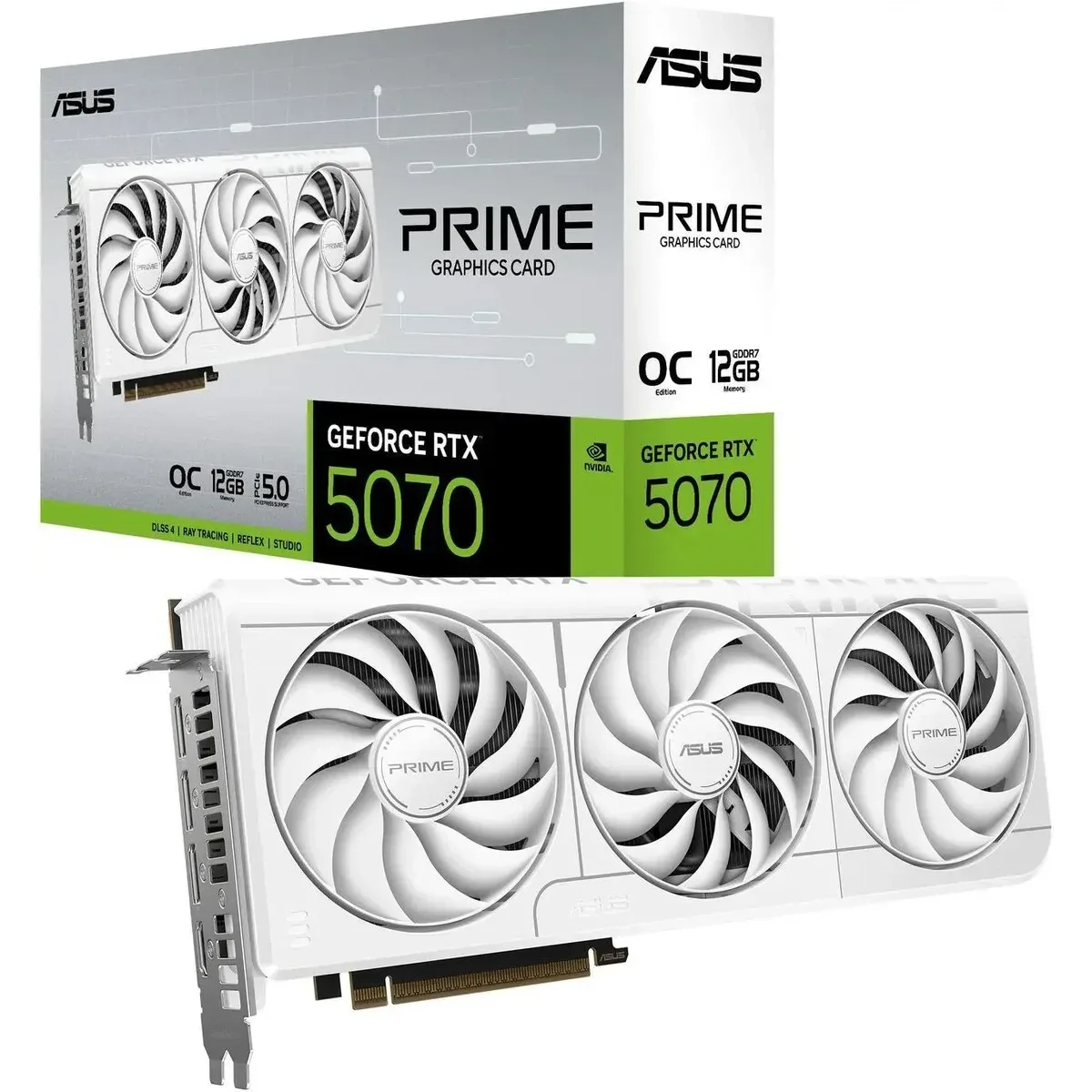 TARJETA DE VIDEO ASUS RTX 5070 PRIME OC 12GB DDR7 WHITE
