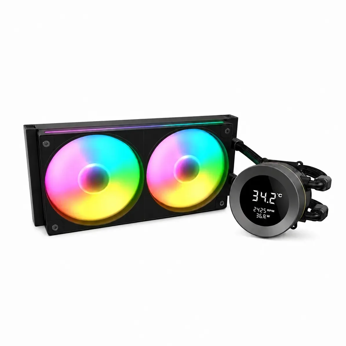 REFRIGERACION LIQUIDA COUGAR VISTEK 240MM ARGB NEGRA LCD 4"