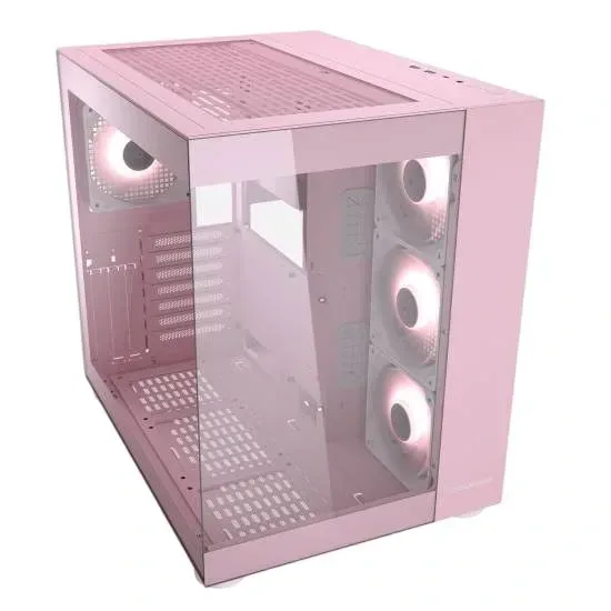 CAJA COUGAR FV150 VIDRIO TEMPLADO + 4 FAN ARGB ROSA