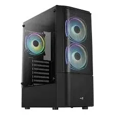 CHASIS AEROCOOL QUANTUM MESH 3FANS RGB NEGRA