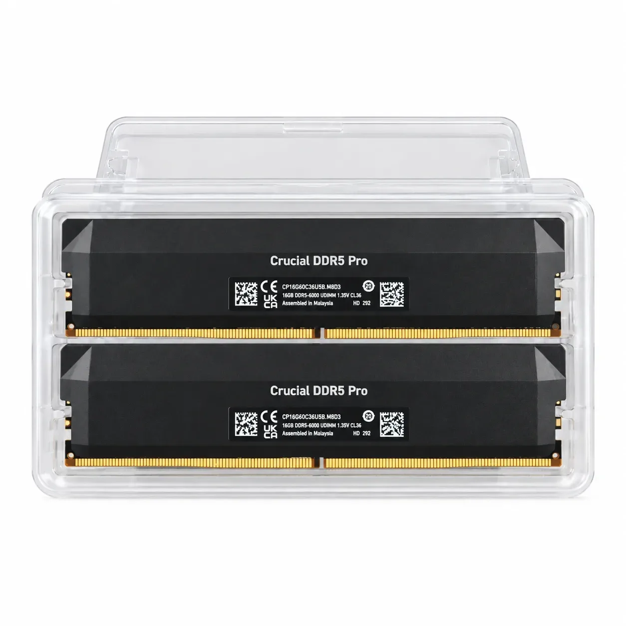 Memoria DDR5 32GB (2x16) 6000MHZ Crucial Pro Negra Blister Transparente
