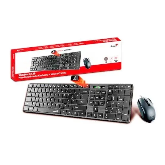COMBO GENIUS TECLADO MOUSE SLIMSTAR C126